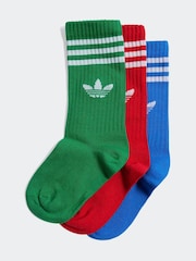 Verde multicolor - Pack de 3 pares de calcetines con diseño de 3 bandas de adidas originals - Imagen 1 de 3