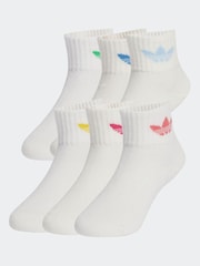 adidas Originals White Kids Socks 6 Pack - Image 1 of 4