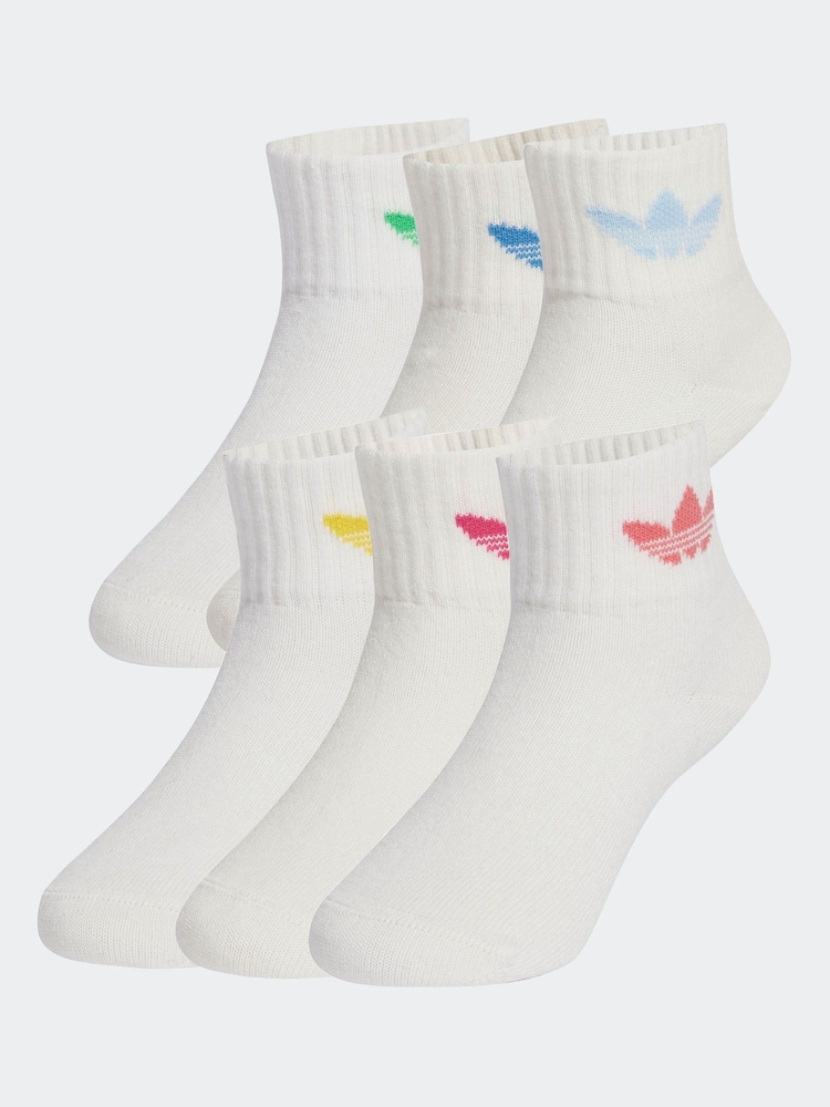 adidas Originals White Kids Socks 6 Pack - Image 1 of 4