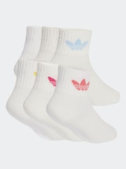 adidas Originals White Kids Socks 6 Pack - Image 2 of 4