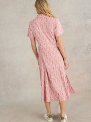 White Stuff Pink Rua Jersey Shirt Dress - Image 2 of 6