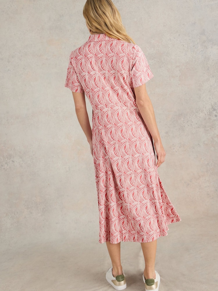 White Stuff Pink Rua Jersey Shirt Dress - Image 2 of 6 White Stuff Pink Rua Jersey Shirt Dress - Image 2 of 6