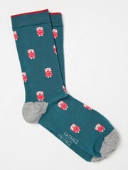 FatFace Blue Mens Pig Socks 1 Pack - Image 1 of 2