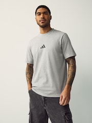 adidas Grey Essentials Small Logo Single Jersey T-Shirt - Image 1 of 5