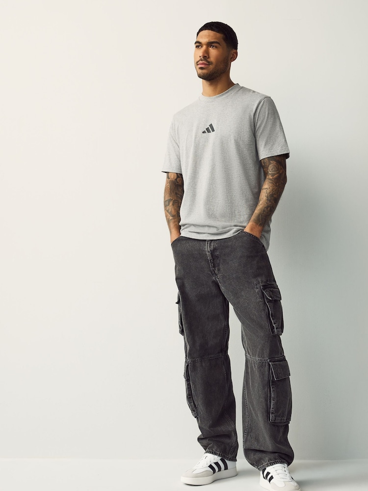 adidas Grey Essentials Small Logo Single Jersey T-Shirt - Image 2 of 5