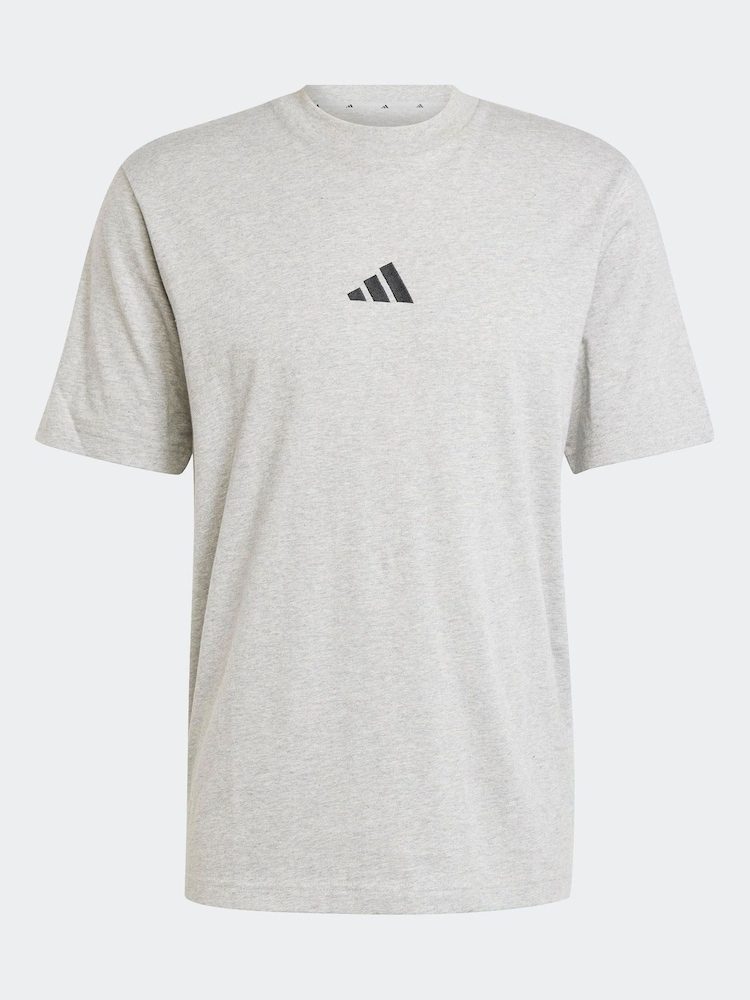 adidas Grey Dark Small Essentials Logo Single Jersey T-Shirt - Image 5 of 5 adidas Grey Dark Small Essentials Logo Single Jersey T-Shirt - Image 5 of 5