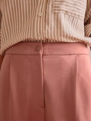 Pink Premium Ponte Barrel Leg Trousers With Wool - Image 4 of 7
