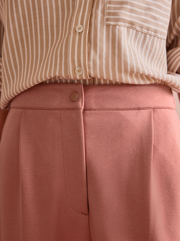 Pink Premium Ponte Barrel Leg Trousers With Wool - Image 4 of 7