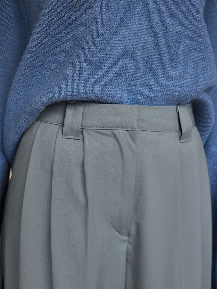 Blue Premium Wool Rich Tapered Trousers - Image 4 of 7