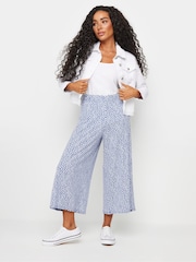 M&Co Blue Petite Printed Polazzo Trousers - Image 2 of 5