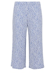 M&Co Blue Petite Printed Polazzo Trousers - Image 5 of 5