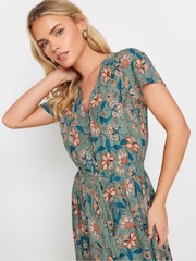 PixieGirl Petite Blue Button Floral Maxi Dress - Image 4 of 5