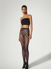 Wolford Black Rose Net Tights - Image 1 of 5