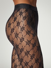 Wolford Black Rose Net Tights - Image 4 of 5