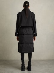 Reiss Black Emmie Hybrid Puffer Coat - Image 6 of 9
