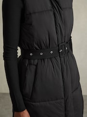 Reiss Black Emmie Hybrid Puffer Coat - Image 7 of 9