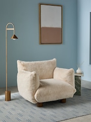 MADE.COM Taupe Brown Arctic Faux Fur Jude Accent Chair - Image 1 of 5