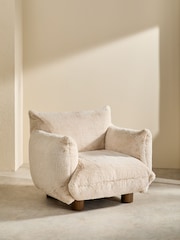 MADE.COM Taupe Brown Arctic Faux Fur Jude Accent Chair - Image 2 of 5