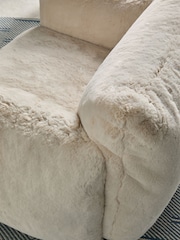 MADE.COM Taupe Brown Arctic Faux Fur Jude Accent Chair - Image 4 of 5