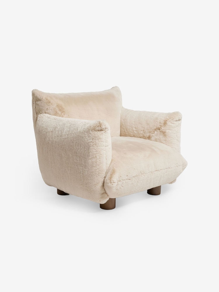 MADE.COM Taupe Brown Arctic Faux Fur Jude Accent Chair - Image 7 of 7