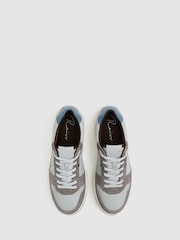 Reiss Soft Blue/Grey Astor Leather Lace Up Trainers - Image 3 of 5