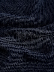 Navy Blue Deep V-Neck Button Up Knit Cardigan - Image 3 of 3