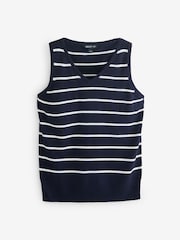 Navy V-Neck Stripe Tank Jumper - Image 1 of 1