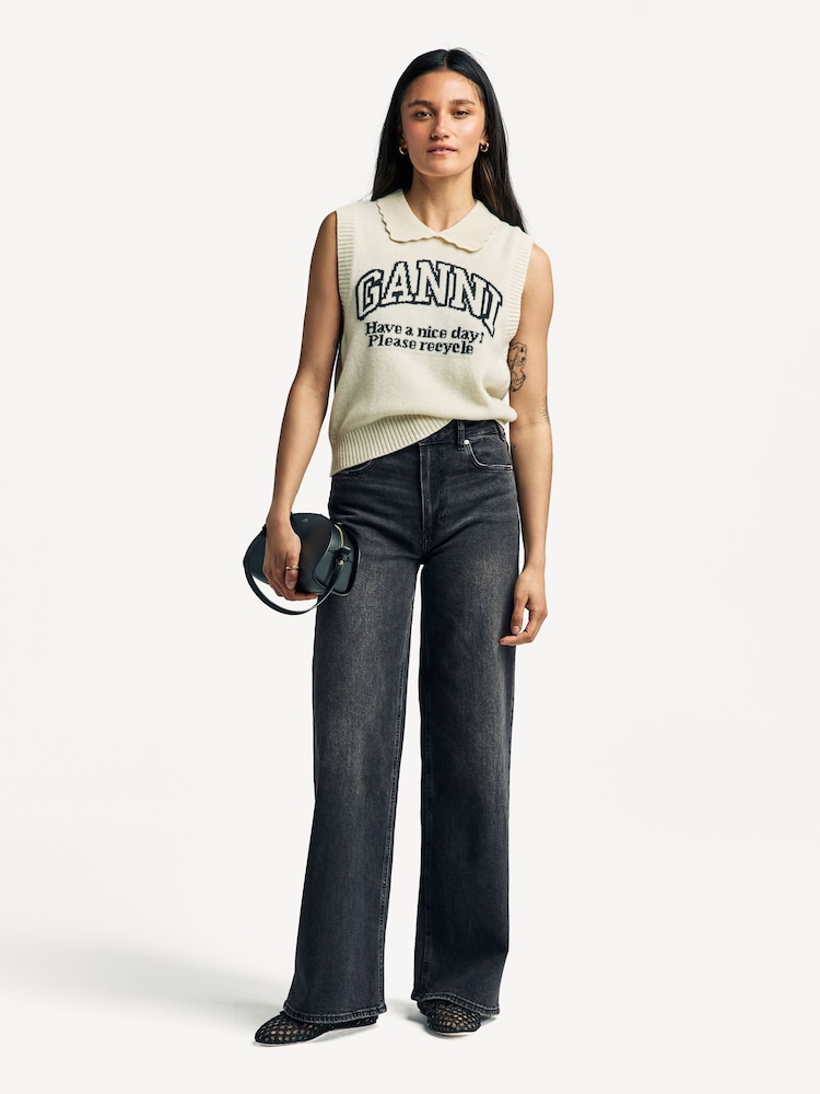 Paige Sasha Wide Leg Black Jeans - Image 2 of 6