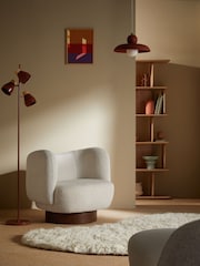 MADE.COM Off White Pax Boucle Novara Swivel Accent Chair - Image 1 of 6