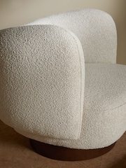 MADE.COM Off White Pax Boucle Novara Swivel Accent Chair - Image 3 of 6