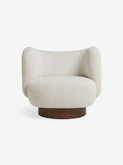 MADE.COM Off White Pax Boucle Novara Swivel Accent Chair - Image 5 of 6