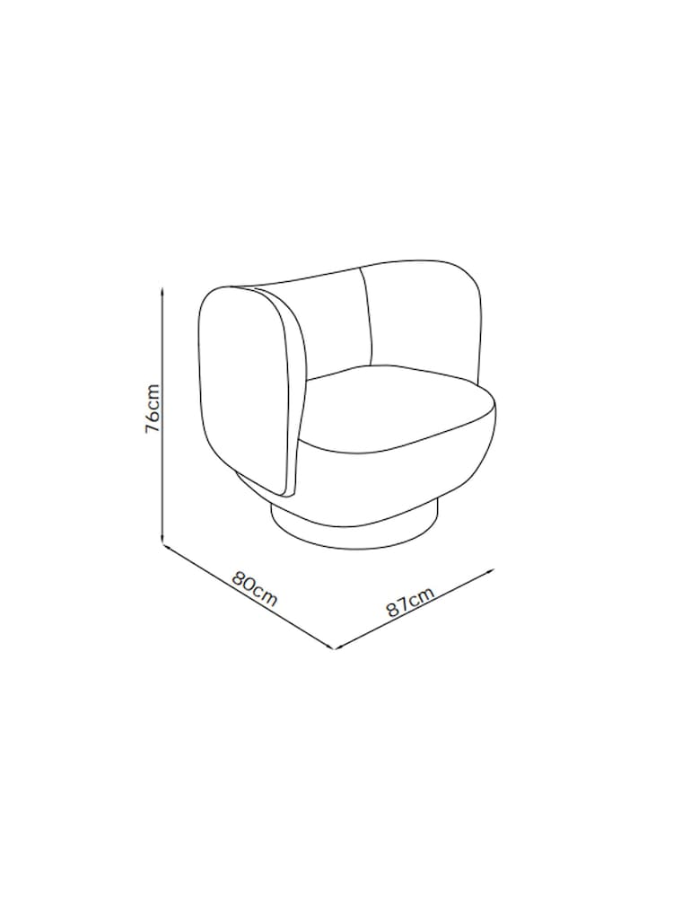 MADE.COM Off White Pax Boucle Novara Swivel Accent Chair - Image 6 of 6
