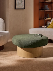 MADE.COM Forest Green Pax Boucle Novara Storage Footstool - Image 1 of 6