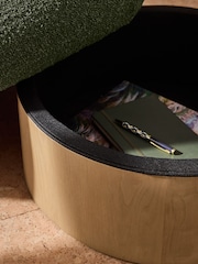 MADE.COM Forest Green Pax Boucle Novara Storage Footstool - Image 3 of 6