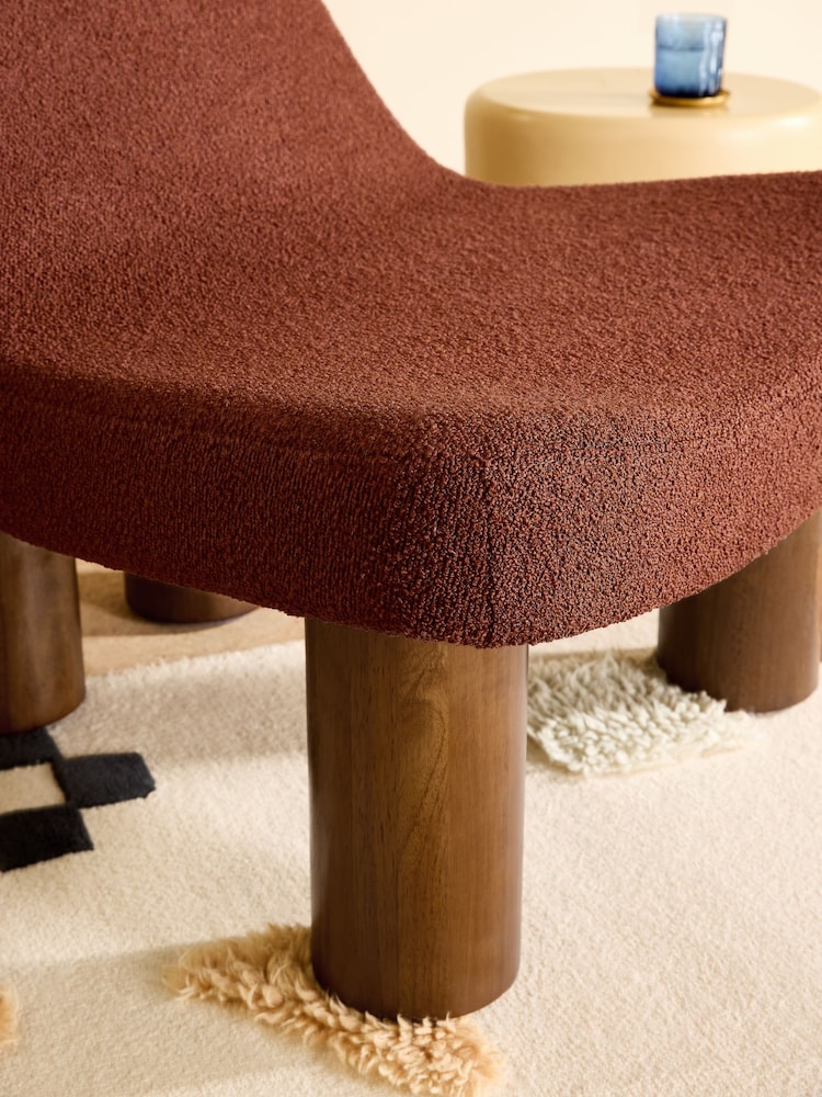 MADE.COM Rust Orange Pax Boucle Wray Accent Chair - Image 2 of 6