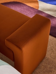 MADE.COM Cinnamon Orange Velvet Brixton Bench - Image 3 of 8