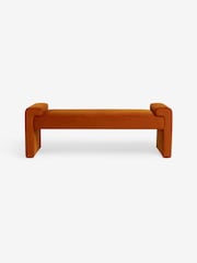 MADE.COM Cinnamon Orange Velvet Brixton Bench - Image 8 of 8