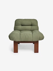 MADE.COM Olive Green Cotton Linen Blend Fran Accent Chair - Image 2 of 3