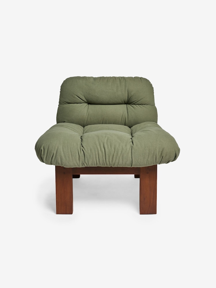 MADE.COM Olive Green Cotton Linen Blend Fran Accent Chair - Image 2 of 3
