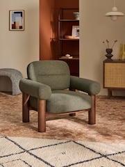 MADE.COM Forest Green Pax Boucle Maxton Chair - Image 1 of 7