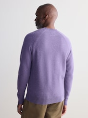 Lilac Purple Crew Neck Regular Fit Signature 100% Merino Wool Midweight Jumper - Image 4 of 8