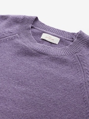 Lilac Purple Crew Neck Regular Fit Signature 100% Merino Wool Midweight Jumper - Image 7 of 8