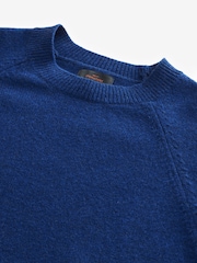 Blue Crew Neck Regular Fit Signature 100% Merino Wool Midweight Jumper - Image 7 of 8