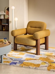 MADE.COM Ochre Yellow Pax Boucle Maxton Chair - Image 1 of 7