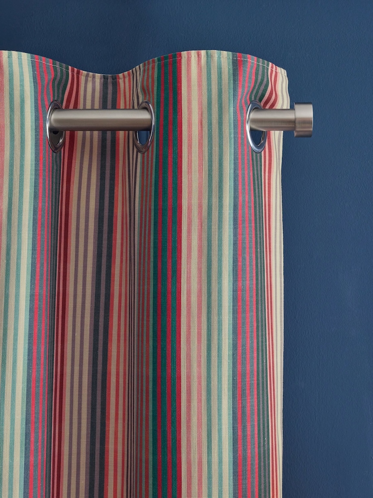 Multi Stripe Eyelet Lined Curtains - Image 1 of 5