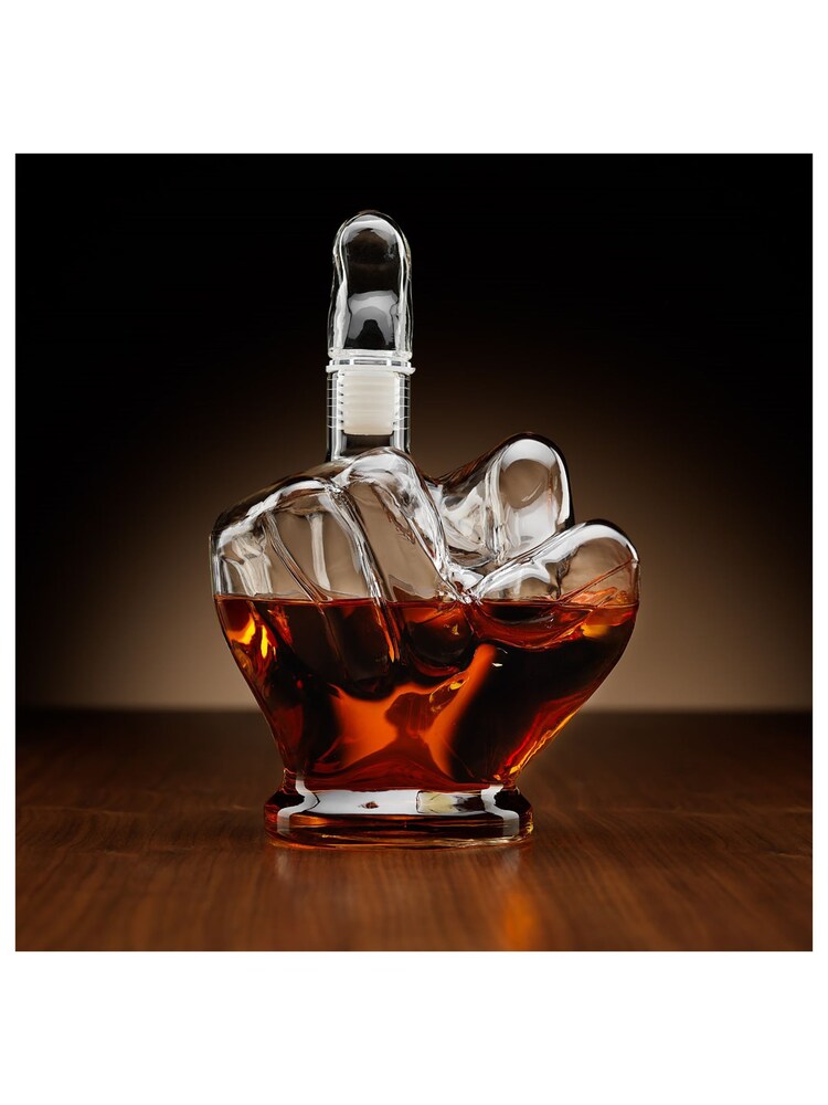 MenKind Clear InGenious Middle Finger Decanter - Image 1 of 4