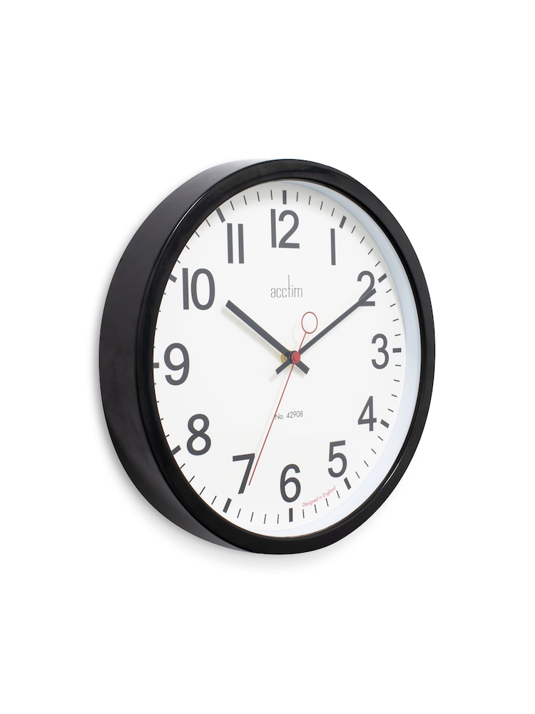 Acctim Clocks Black Kempston 35cm Metal Wall Clock - Image 2 of 3