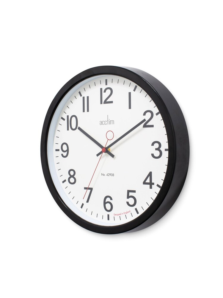 Acctim Clocks Black Kempston 35cm Metal Wall Clock - Image 3 of 3