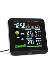 Acctim Clocks Black Wyndham Colour Weatherstation Alarm Clock - Image 3 of 4