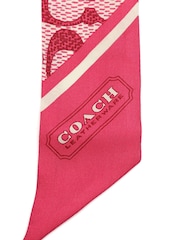 COACH Vintage Signature Print Silk Skinny Scarf - Image 4 of 4